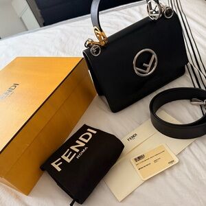 Fendi Black and Gold Shoulder Bag